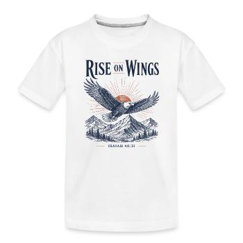 Aufstehen auf den Flügeln - Kinder Premium Bio T-Shirt - Weiß - Vorne
