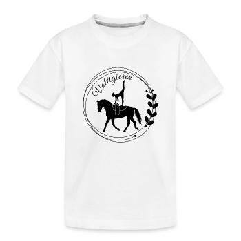 Voltigieren Nadel – Sport Outfit für Voltigierer - Kinder Premium Bio T-Shirt - Weiß - Vorne