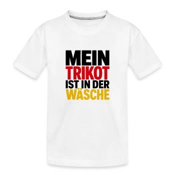 Mein Trikot ist in der Wäsche - Kinder Premium Bio T-Shirt - Weiß - Vorne
