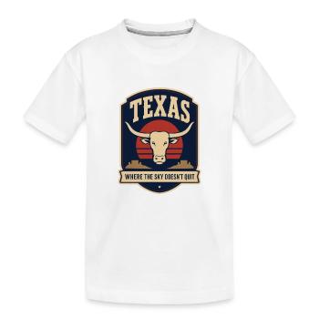Insigne du Coucher du Texas Longhorn - T-shirt bio Premium Enfant - blanc - Devant
