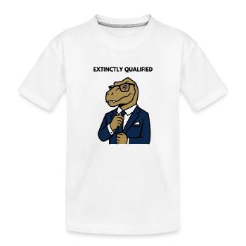 Dino im Anzug - Kinder Premium Bio T-Shirt - Weiß - Vorne