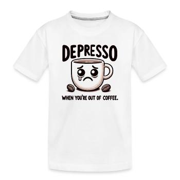 Depresso-Tassen-Meme: Kein Kaffee mehr - Kinder Premium Bio T-Shirt - Weiß - Vorne