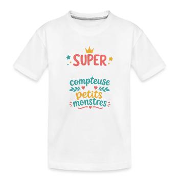 Super Nounou, conteuse de monstres - T-shirt bio Premium Enfant - blanc - Devant