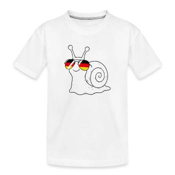 German flag snail German Germany - Kids' Premium Organic T-Shirt - white - Front