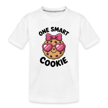 Un Cookie Intelligent - Cookie Intelligent avec des Lunettes - T-shirt bio Premium Enfant - blanc - Devant