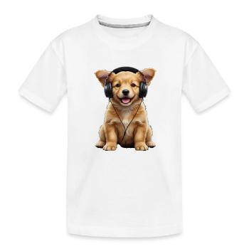 Chiot Casque - T-shirt bio Premium Enfant - blanc - Devant
