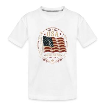 Insigne vintage du drapeau américain - T-shirt bio Premium Enfant - blanc - Devant