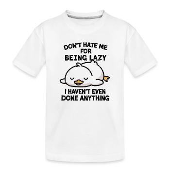 Le canard paresseux n’a rien fait - T-shirt bio Premium Enfant - blanc - Devant