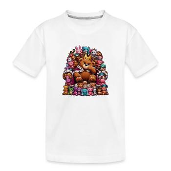 Ours en peluche royal avec cour - T-shirt bio Premium Enfant - blanc - Devant