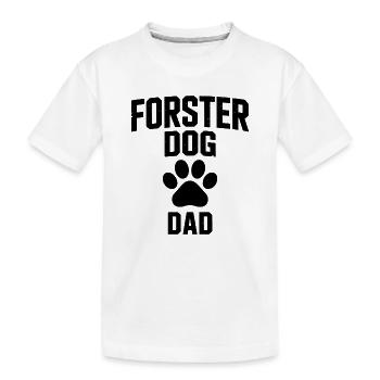 Papa de chien en famille d’accueil - Cadeau adopté par un chien - T-shirt bio Premium Enfant - blanc - Devant