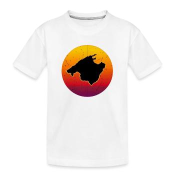 Die Insel Mallorca retro Sunset Kreis Spanien - Kinder Premium Bio T-Shirt - Weiß - Vorne