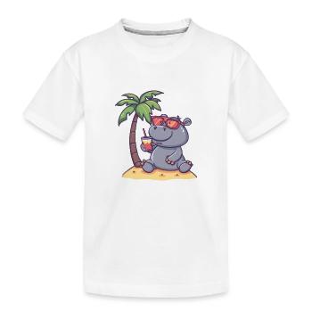 Palmier d’été hippopotame - T-shirt bio Premium Enfant - blanc - Devant