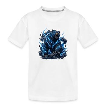 Ours Foudre dans l’Orage - T-shirt bio Premium Enfant - blanc - Devant