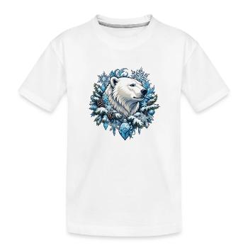 L’ours polaire dans la magie de la glace - T-shirt bio Premium Enfant - blanc - Devant
