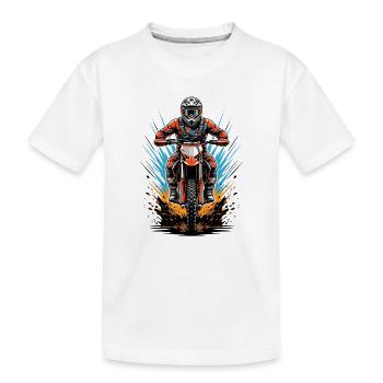 Cascade de moto dans un choc coloré - T-shirt bio Premium Enfant - blanc - Devant