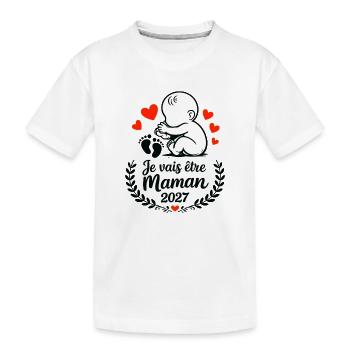 Je Vais Être Maman 2027 Bébé Mignon - T-shirt bio Premium Enfant - blanc - Devant
