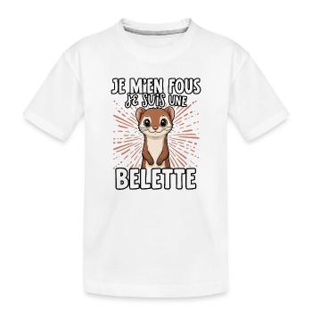 Je m'en fous je suis une Belette - süßer Wiesel - Kinder Premium Bio T-Shirt - Weiß - Vorne