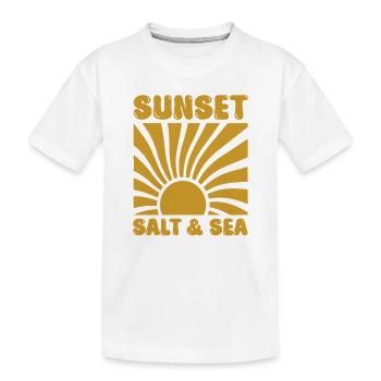 Sonnenuntergang Salz & Meer Sunset Salt and Sea - Kinder Premium Bio T-Shirt - Weiß - Vorne