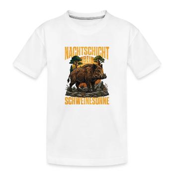 Nachtjagd Schweineboar Sonnenuntergang - Kinder Premium Bio T-Shirt - Weiß - Vorne