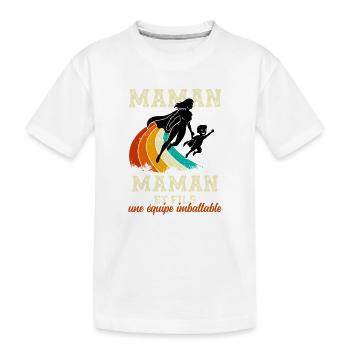 Maman Et Fils Équipe Imbattable Rétro Vintage - T-shirt bio Premium Enfant - blanc - Devant
