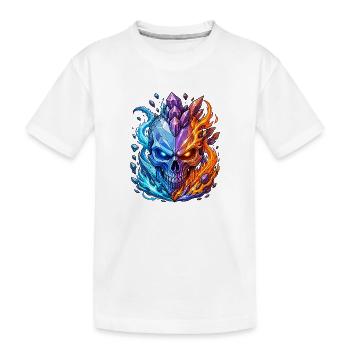 Crâne de Cristal Feu et Glace - T-shirt bio Premium Enfant - blanc - Devant