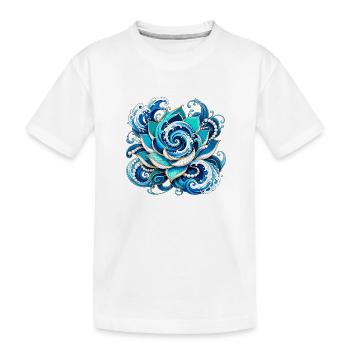 Vagues de la Mer du Lotus Bleu - T-shirt bio Premium Enfant - blanc - Devant