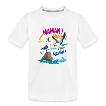 Mouettes Criant Maman Humour Fête des Mères - T-shirt bio Premium Enfant - blanc - Devant
