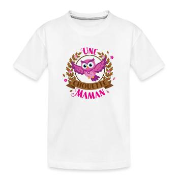 Une Chouette Maman Cadeau Fête des Mères - T-shirt bio Premium Enfant - blanc - Devant
