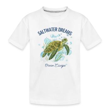 Rêves d’eau salée – Tortue de mer - T-shirt bio Premium Enfant - blanc - Devant