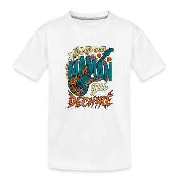 Je Suis Une Maman Qui Déchire Guitare Rock - T-shirt bio Premium Enfant - blanc - Devant
