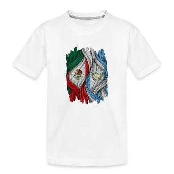 Fiers des drapeaux du Mexique et du Guatemala - T-shirt bio Premium Enfant - blanc - Devant