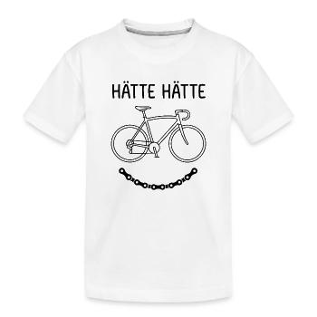 Hätte Hätte Fahrradkette lustige Fahrrad Sprüche - Kinder Premium Bio T-Shirt - Weiß - Vorne