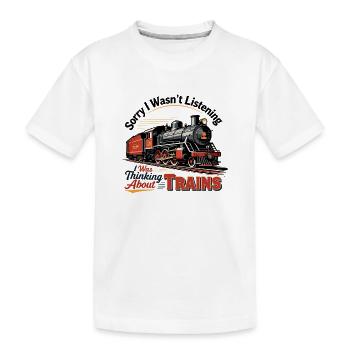 Nostalgische Dampflok Illustration - Kinder Premium Bio T-Shirt - Weiß - Vorne