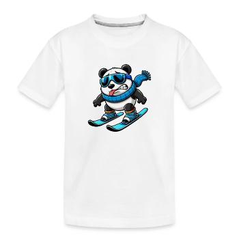 Panda Skier Humor d’hiver drôle - T-shirt bio Premium Enfant - blanc - Devant