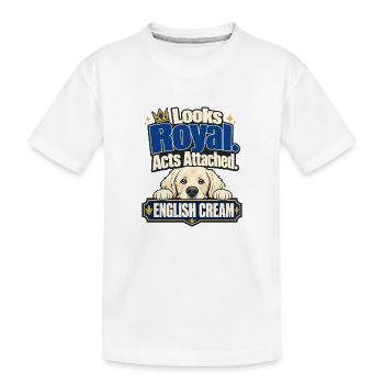 Le golden retriever anglais à la crème se montre royal - T-shirt bio Premium Enfant - blanc - Devant