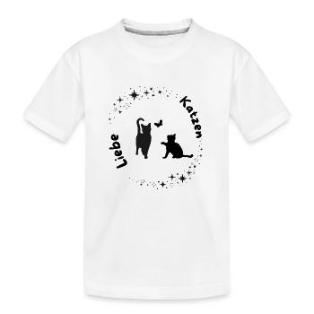 Lune Amour Magique des Chats - T-shirt bio Premium Enfant - blanc - Devant