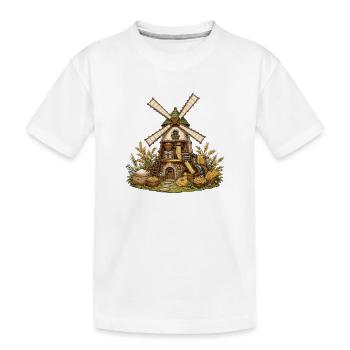 Moulin à vent à maïs avec grain et miel - T-shirt bio Premium Enfant - blanc - Devant