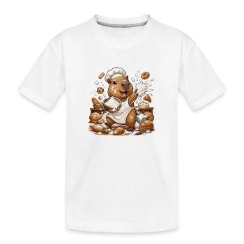 Magie de la pâtisserie de capybara en cuisine - T-shirt bio Premium Enfant - blanc - Devant