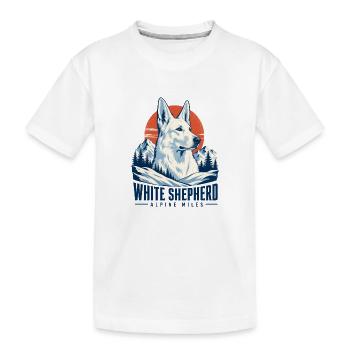 Berger blanc alpin rétro, berger blanc allemand - T-shirt bio Premium Enfant - blanc - Devant