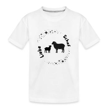 Moutons dans le cercle d’étoiles, amour mouton - T-shirt bio Premium Enfant - blanc - Devant