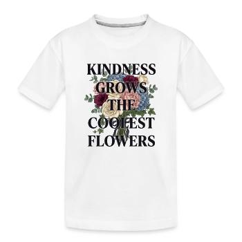 La gentillesse fait pousser les fleurs les plus fraîches - T-shirt bio Premium Enfant - blanc - Devant