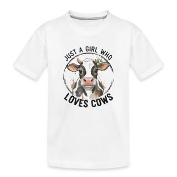 Amour des vaches – La fille aime les vaches - T-shirt bio Premium Enfant - blanc - Devant