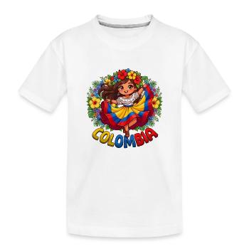 La Fille d’Honneur folklorique colombienne - T-shirt bio Premium Enfant - blanc - Devant