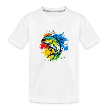 Angler Graphics - Kids' Premium Organic T-Shirt - white - Front