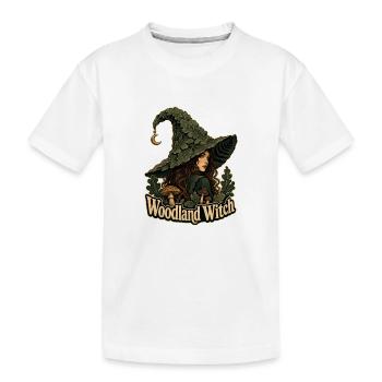 Sorcière Sombre des Bois, Sorcière des Bois Feuille Chapeau Cresc - T-shirt bio Premium Enfant - blanc - Devant