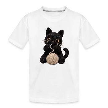 Crochet Chat Noir Crochet Chaton Tricote - T-shirt bio Premium Enfant - blanc - Devant