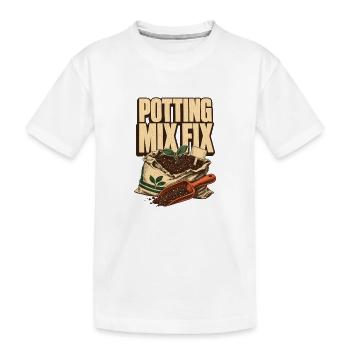 Terreau de jardinière Fixer l’humour de l’infirmière - T-shirt bio Premium Enfant - blanc - Devant