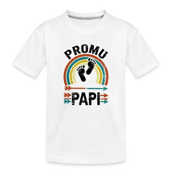 Befördertes Opa-Geschenk Retro-Schwangerschaftsansage - Kinder Premium Bio T-Shirt - Weiß - Vorne
