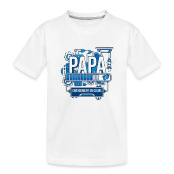 Papa Chargement En Cours 2026 Cadeau Futur Papa - T-shirt bio Premium Enfant - blanc - Devant