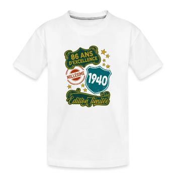 86 Ans Millésime 1940 Edition Limitée Anniversaire - T-shirt bio Premium Enfant - blanc - Devant